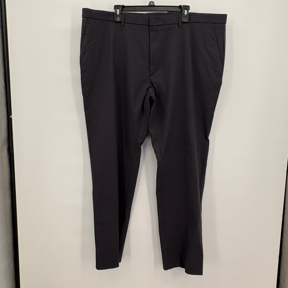 Tommy Hilfiger Men 46x32 Charcoal Gray Performance Stretch Dress Pant Flat Front